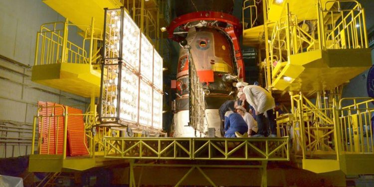 Preparan en Baikonur el lanzamiento de la Soyuz Ms-16 con tres astronautas a bordo