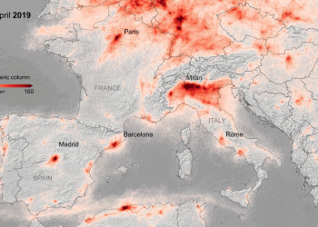Concentración de NO2 en Europa