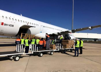 El aeropuerto de Ciudad Real recibe un A321-200 de Galistair con material sanitario