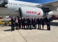 Tripulación del último vuelo A340 de Iberia