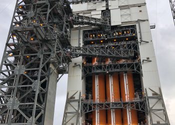 El cohete Delta IV de ULA, listo para su lanzamiento
