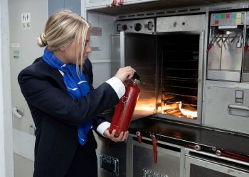 Simuladores de fuego para adiestrar a tripulantes de cabina
