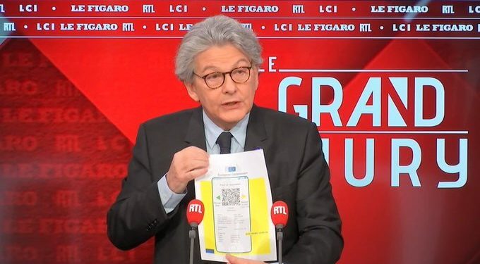 El comisario europeo de Mercado interior y responsable de las vacunas, Thierry Breton