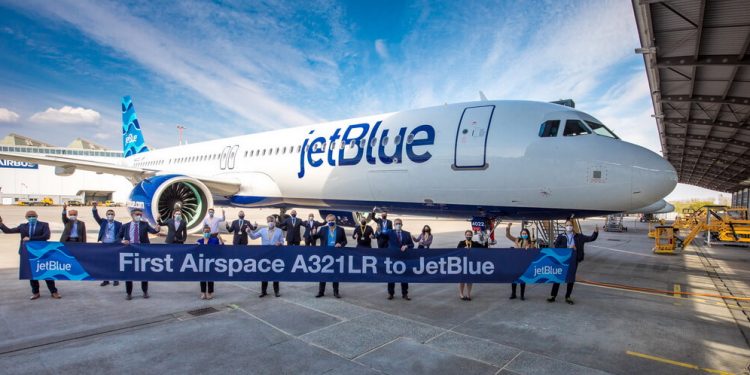 JetBlue recibe su primer A321LR con la cabina Airspace