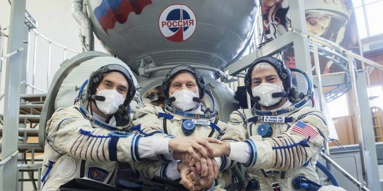 La tripulación de la MS-18, lista para su vuelo a la ISS