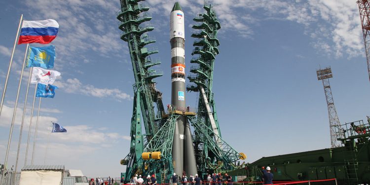 La nave de carga rusa Progress MS-17 preparada para despegar hacia la ISS