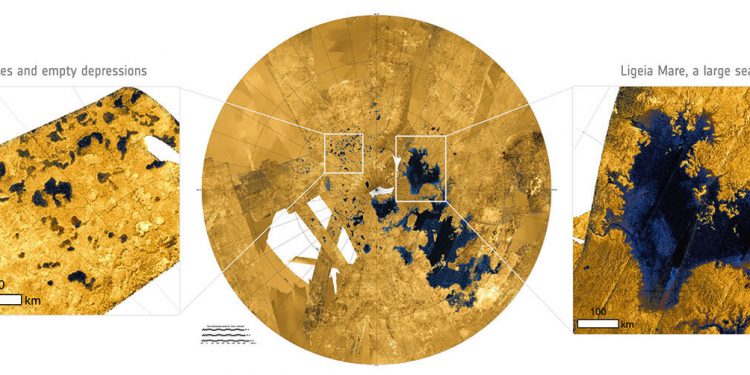 Lagos y mares de Titán