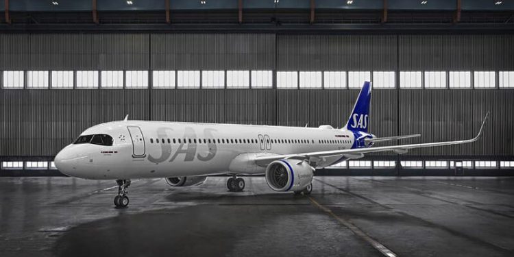 Primer vuelo del nuevo A321LR de SAS entre Copenhague y Washington