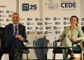 El CEO de Aena, Maurici Lucena, durante el desayuno de trabajo organizado por la CEDE