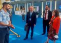 La ministra Robles visitó la exhibición española de drones y antidrones que tuvo lugar durante la Cumbre OTAN