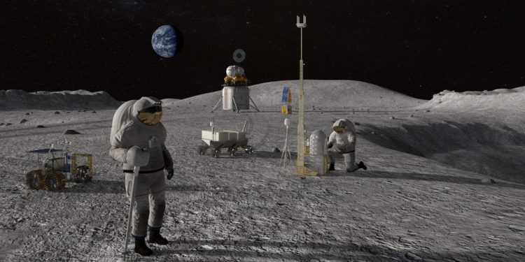 Astronautas en la Luna