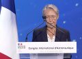 La primera ministra francesa, Elisabeth Borne, durante el 73 Congreso Internacional de Astronáutica