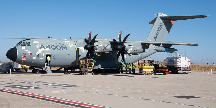 Primer vuelo de prueba del Airbus A400M con SAF