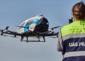 Primeros vuelos de un dron aerotaxi en España
