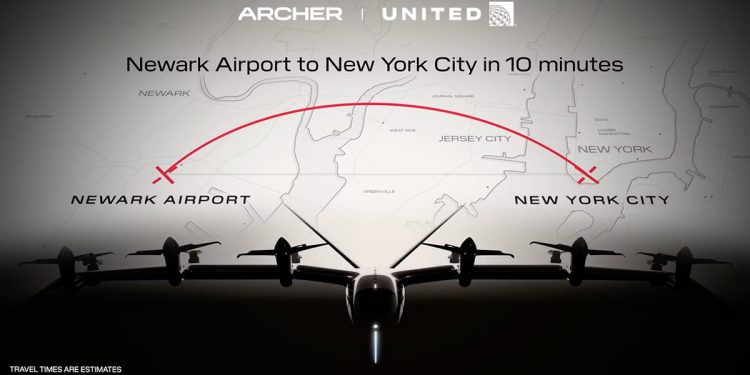 Archer y United Airlines anuncian la primera ruta comercial de taxi aéreo eléctrico en EEUU