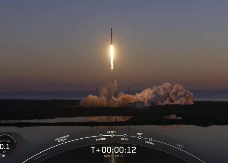 Un Falcon 9 de SpaceX lanzó la misión GPS III Space Vehicle 06