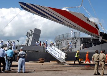 Restos del avión de Air France siniestrado
