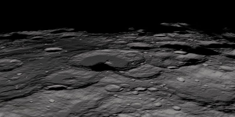 Visión del polo sur lunar de LRO