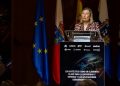 La secretaria de Estado de Defensa, Amparo Valcarce, en la clausura de la XV edición del Seminario del Espacio
