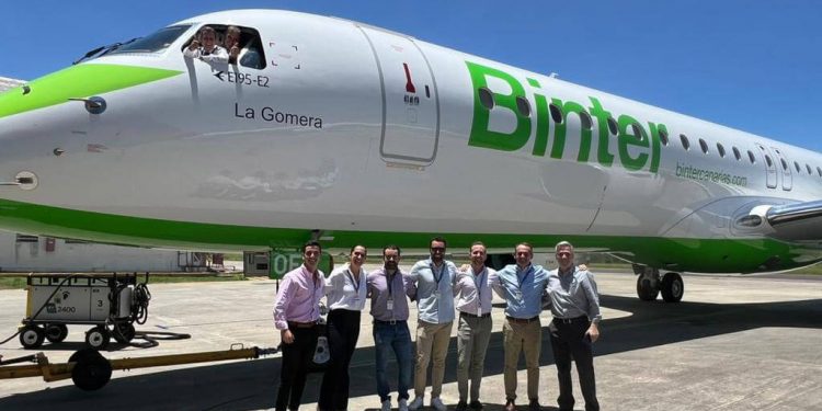 Binter incorpora su primer Embraer E195-E2 para la ruta con Madrid