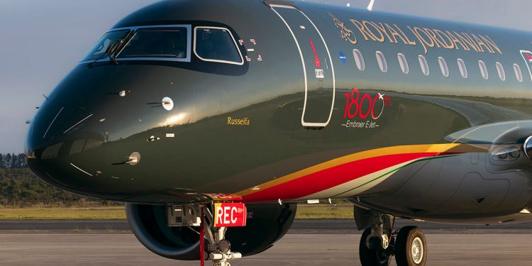 Embraer entregó a Royal Jordanian Airlines el E-Jet número 1.800