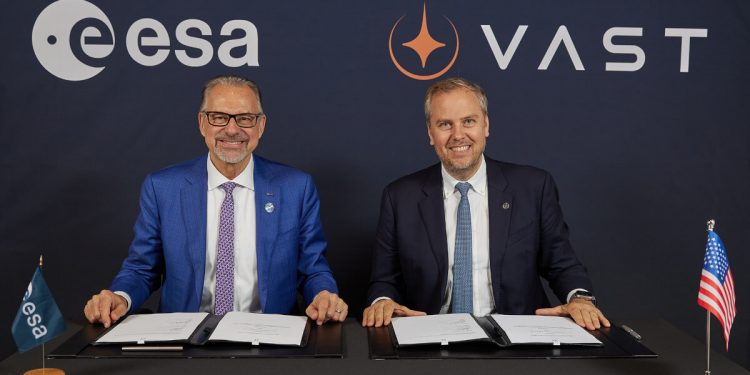 La ESA y Vast firman un Memorando de Entendimiento para futuras estaciones espaciales