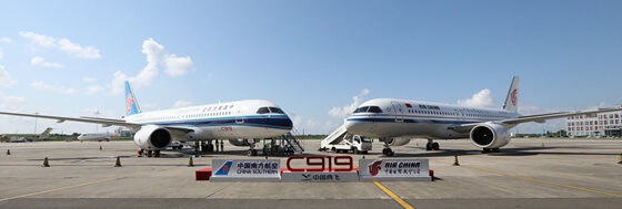 Air China y China Southern Airlines reciben sus primeros aviones C919