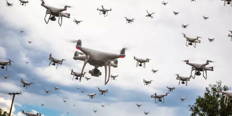 Enjambres de drones