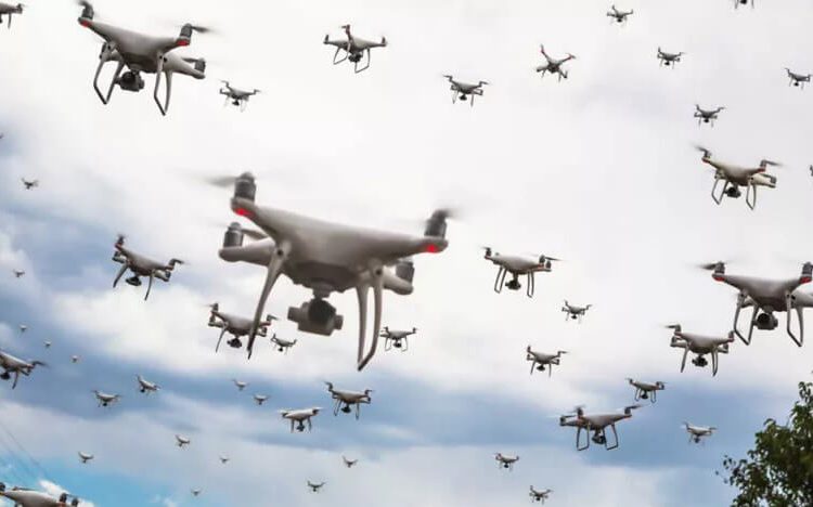 Enjambres de drones