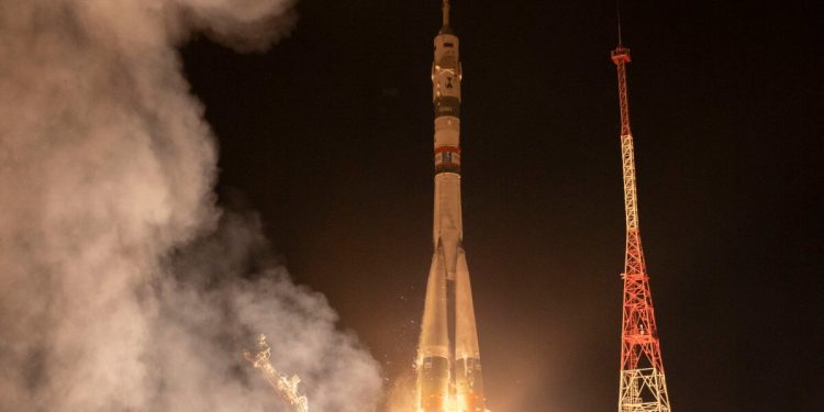 Lanzamiento de la nave Soyuz.