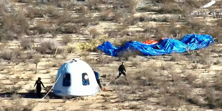 Blue Origin completa su novena misión tripulada