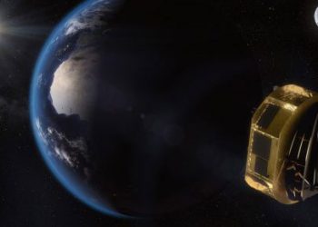 Representación artística del satélite ARIEL operando en el espacio