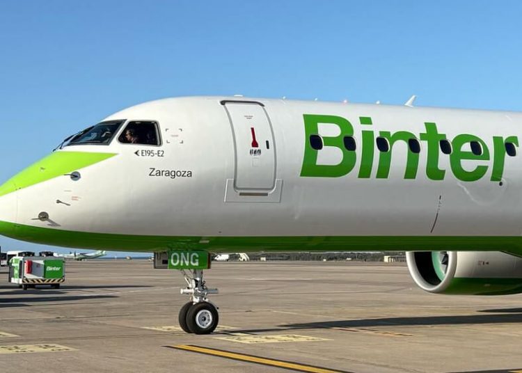 Binter refuerza su flota con un nuevo Embraer E195-E2