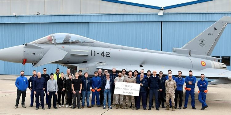 La Maestranza Aérea de Albacete realizó su primera inspección de 2.000 horas de vuelo a un Eurofighter