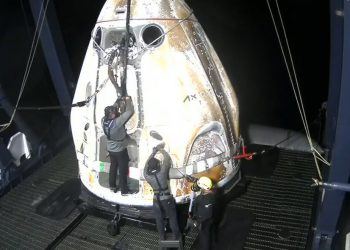 Ax-4 completa con éxito su misión tras amerizar la cápsula Dragon en el Pacífico. Fuente: SpaceX