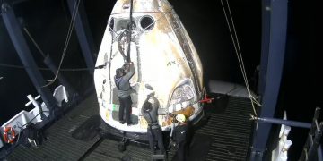 Ax-4 completa con éxito su misión tras amerizar la cápsula Dragon en el Pacífico. Fuente: SpaceX