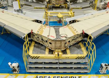 El primer estabilizador horizontal para el A350F fabricado en España. Fuente: Airbus