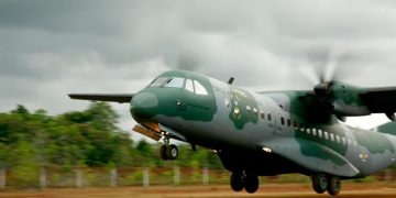 El primer C295 MSA de vigilancia marítima fabricado en Sevilla inicia su fase de pruebas. Fuente: Airbus.
