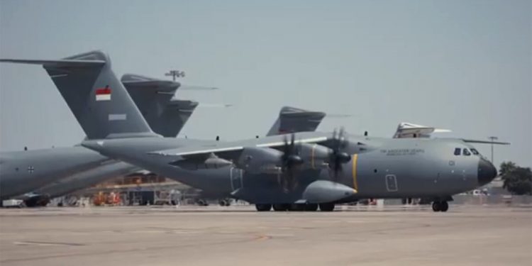 Vuelo inaugural del primer A400M para la Fuerza Aérea de Indonesia. Fuente: Airbus.