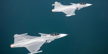 Aviones de combate Gripen E/F. Fuente: Saab