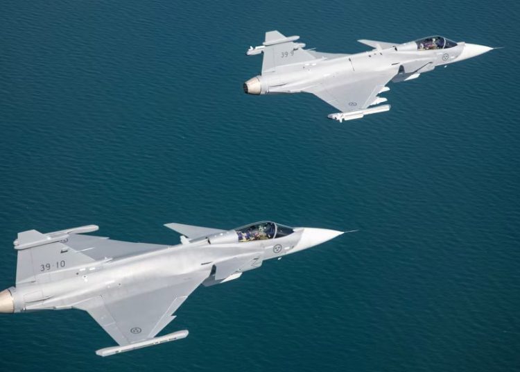 Aviones de combate Gripen E/F. Fuente: Saab