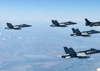 España despliega seis cazas F-18 en Islandia en el marco de la misión de Policía Aérea de la OTAN. Fuente: Ministerio de Defensa.