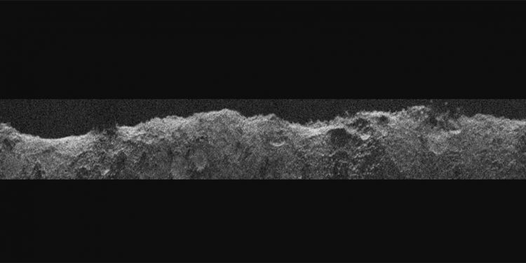 Imagen del radar de la sonda Europa Clipper. Fuente: NASA.