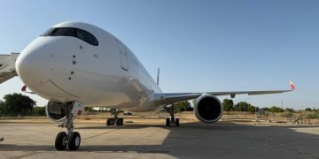 Iberia incorpora a su flota un nuevo Airbus A350 Next con el nombre de Eñe. Fuente: Iberia.