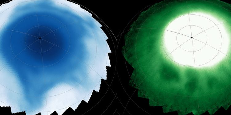 El telescopio James Webb revela estructuras inéditas en la atmósfera de Saturno. Fuente: NASA/ESA/CSA