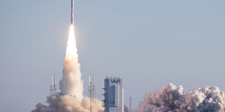 ULA lanzó un cohete Atlas V 551 con 27 satélites del proyecto Kuiper 3 de Amazon. Fuente: ULA