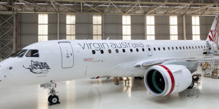 Virgin Australia incorpora su primer Embraer E190-E2 con Azorra como socio estratégico. Fuente: Embraer