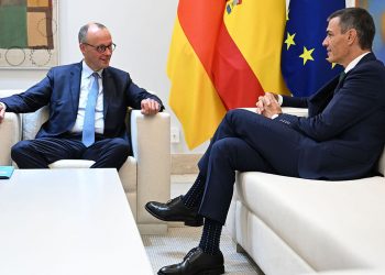 El canciller alemán, Friedrich Merz, y el presidente del Gobierno español, Pedro Sánchez. Fuente: La Moncloa
