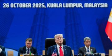 El presidente de EEUU, Donald Trump, en los Acuerdos de Paz de Kuala Lumpur entre Tailandia y Camboya. Fuente: Casa Blanca