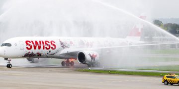 El primer Airbus A350 de SWISS llegó a su nueva sede de Zúrich. Fuente: Swiss